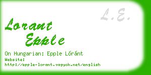 lorant epple business card